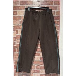 Activology Vintage Ankle Pants Capri Women's Petites L Choc Brown ElasticWaist